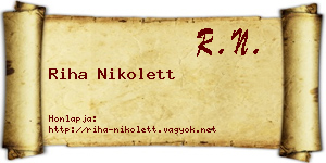 Riha Nikolett névjegykártya